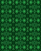Dark Green Ornamental Medallion Pattern Rug