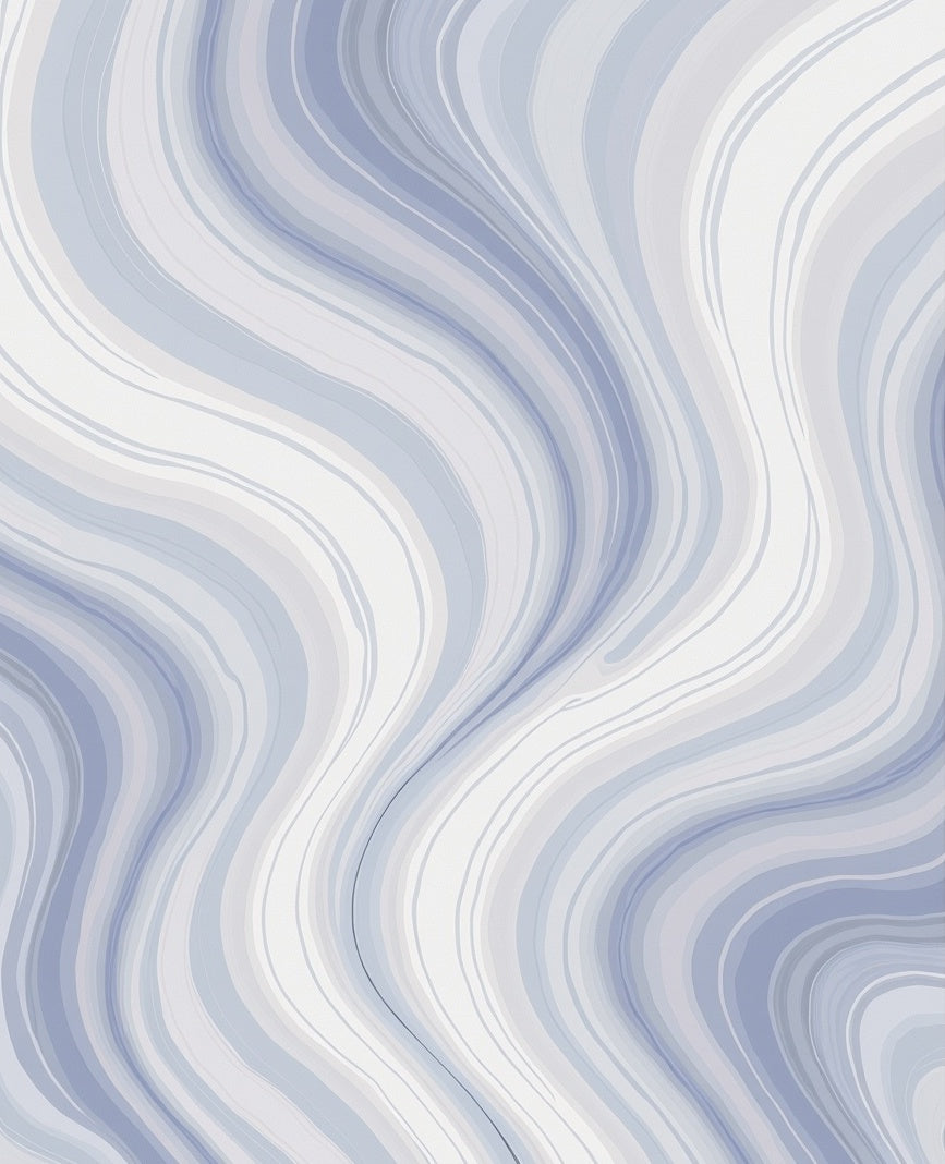 Swirling Blue White Abstract Design Rug