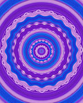 Circular Pattern With Magenta And Blue Hues Rug