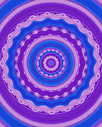 Circular Pattern With Magenta And Blue Hues Rug