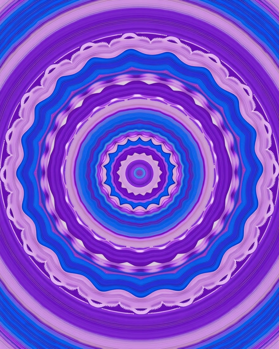 Circular Pattern With Magenta And Blue Hues Rug
