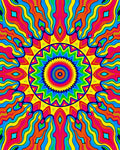Vibrant Psychedelic Mandala Pattern Rug
