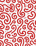 Crimson Swirls Abstract Whimsical Rug
