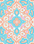 Pastel Geometric Mandala Pattern Rug