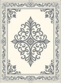 Ornate Scrollwork Floral Damask Rug