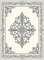 Ornate Scrollwork Floral Damask Rug