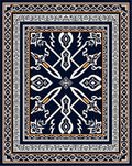 Ornate Geometric Patterned Dark Rug