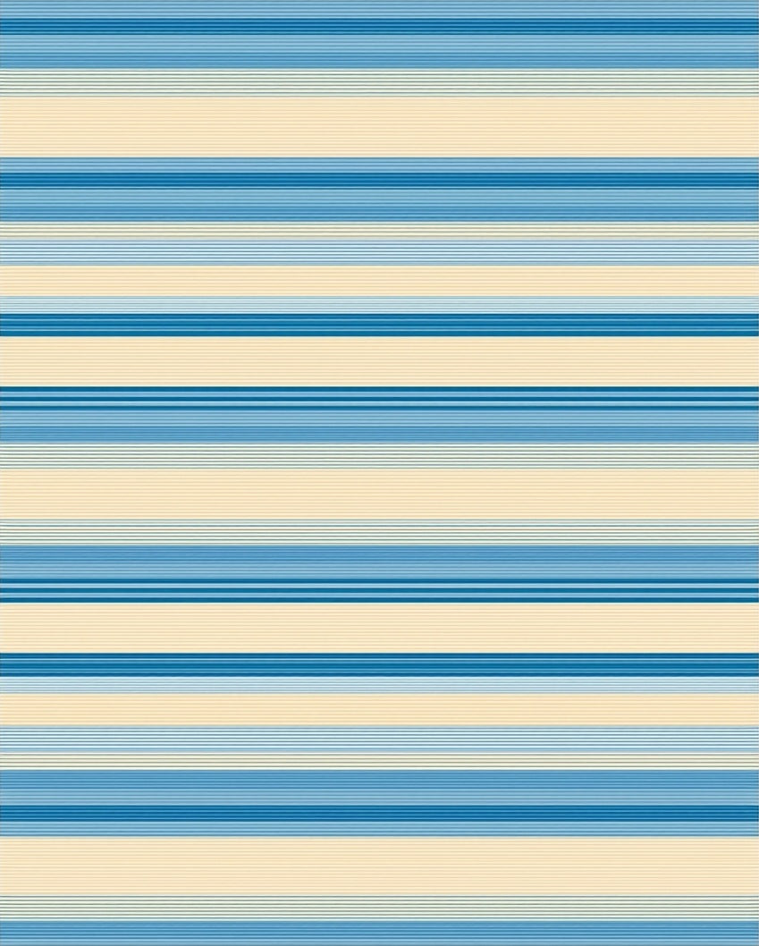 Classic Blue Cream Striped Pattern Rug