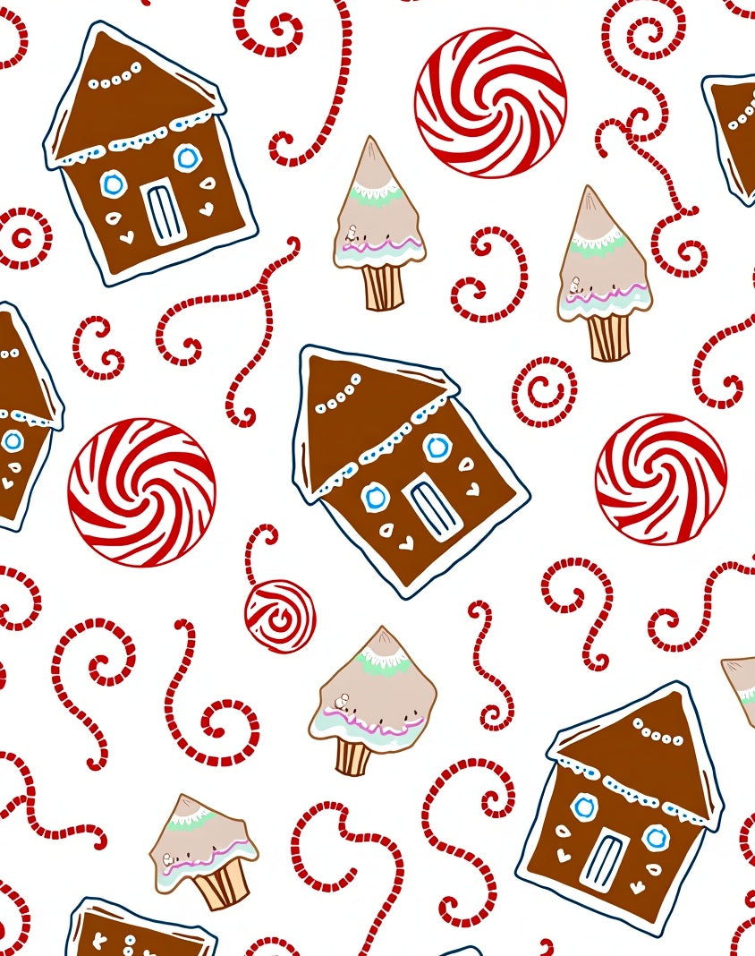 Gingerbread House Red Swirl Candy Rug