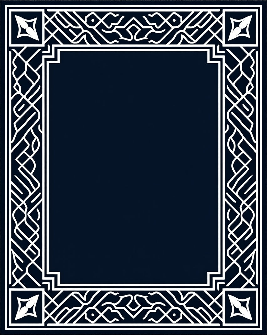 Geometric Art Deco Border Design Rug