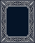 Geometric Art Deco Border Design Rug