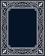 Geometric Art Deco Border Design Rug