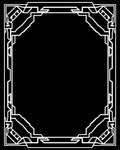 Modern Geometric White Outline Rug