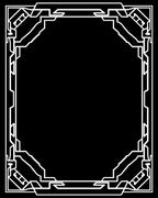 Modern Geometric White Outline Rug