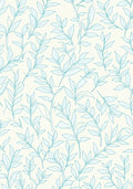 Delicate Teal Leaf And Vine Design Rug