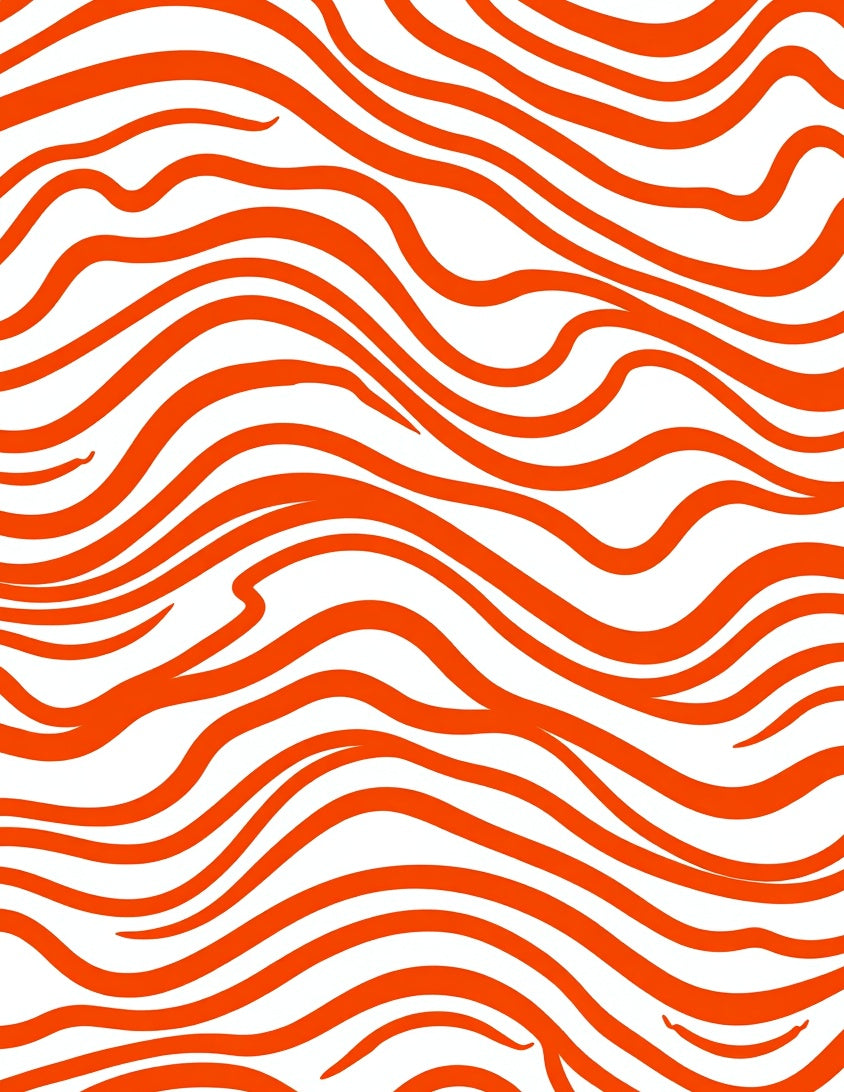 Bold Orange Wavy Stripe Pattern Rug