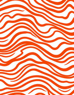 Bold Orange Wavy Stripe Pattern Rug