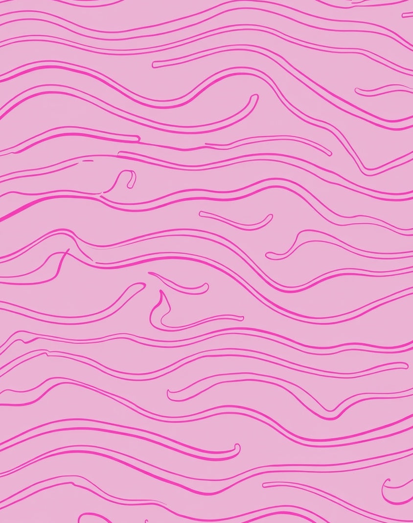 Pink Abstract Wavy Lines Design Rug