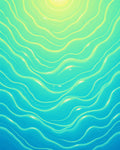 Aqua Yellow Wavy Lines Rug