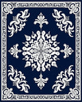 Classic Floral Ornate Navy Rug