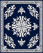 Classic Floral Ornate Navy Rug
