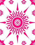 Vibrant Sunburst Floral Geometric Pattern Rug