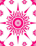 Vibrant Sunburst Floral Geometric Pattern Rug