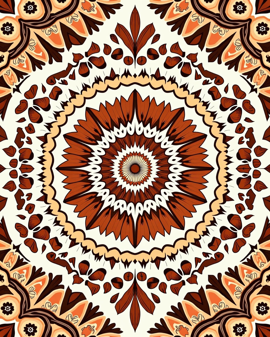 Earth Tone Medallion Art Rug