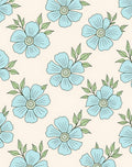 Light Blue Floral Outline Design Rug