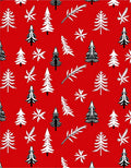 Forest Trees and Snowflakes Pattern Design Rug