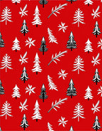 Forest Trees and Snowflakes Pattern Design Rug