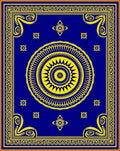 Royal Blue Yellow Sunburst Mandela Rug