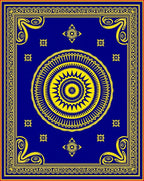 Royal Blue Yellow Sunburst Mandela Rug