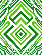 Green Diamond Chevron Abstract Rug