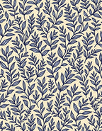 Botanical Branch Pattern With Blue Design Rug