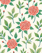Vintage Rose Blossom Pattern Design Rug