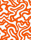 Orange Wavy Abstract Lines Pattern Rug