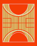 Bold Orange Wood Court Rug