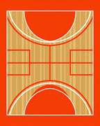 Bold Orange Wood Court Rug