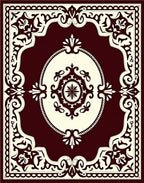 Elegant Floral Medallion Center Border Rug