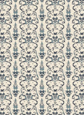 Ornate Scrollwork Indigo Pattern Rug