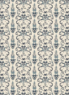 Ornate Scrollwork Indigo Pattern Rug