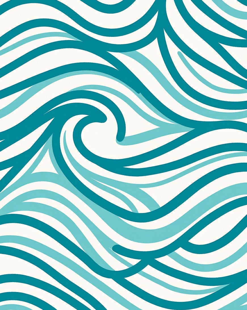 Ocean Wave Pattern Design Rug