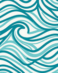 Ocean Wave Pattern Design Rug