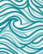 Ocean Wave Pattern Design Rug