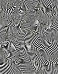 Abstract Black White Wave Pattern Rug