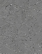 Abstract Black White Wave Pattern Rug