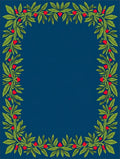 Green Leaf Red Berry Border Rug