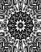 Bold Black White Mandala Design Rug