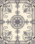Vintage Floral Scrollwork Design Rug